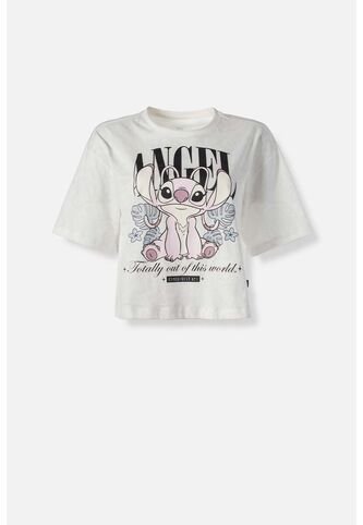 Camiseta De Lilo & Stitch Boxy Fit Para Mujer M Disney