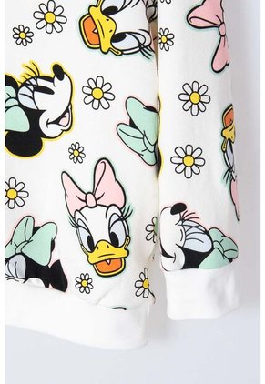 Conjunto De Minnie Mouse Marfil De Manga Larga Para Niña 2T A 5T 5T