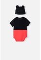 Body De Mickey Mouse Manga Corta Rojo Con Negro Para Bebé Niño 9-12 de Disney
