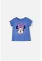 Camiseta De Minnie Mouse Azul Manga Corta Para Niña 2T A 5T 3T de Disney