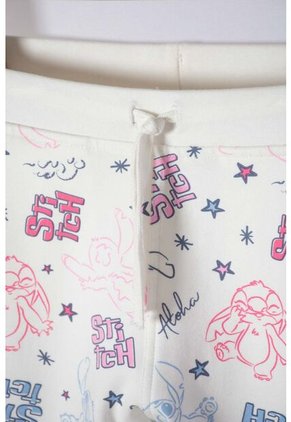 Jogger De Stitch Marfil Con Elástico En Cintura Para Niña 4