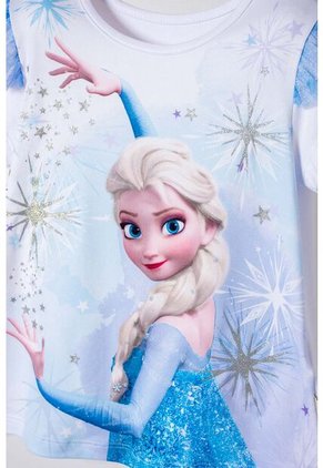 Camiseta De Frozen Manga Corta Blanco Para Niña 2T A 6T 3T