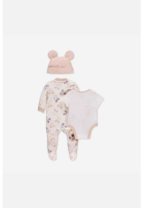 Set Primeros Días De Mickey Mouse Marfil/caqui Para Bebé Unisex 0-3