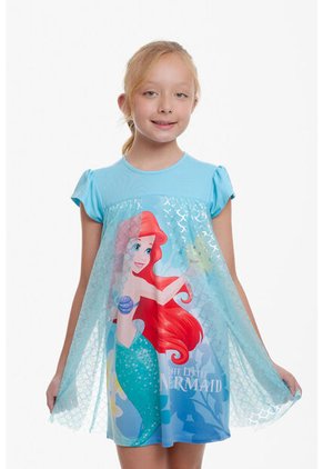 Pijama De La Sirenita Con Tull Azul Para Niña 10