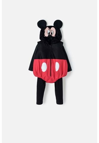 Conjunto De Mickey Mouse X3 Prendas Negro Para Bebé Niño 6-9 Disney