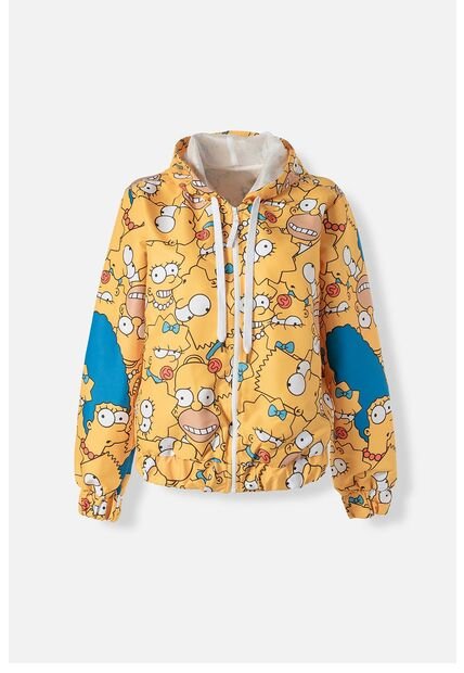 Chaqueta De Los Simpson Con Cierre Y Capucha Amarilla Para Mujer S