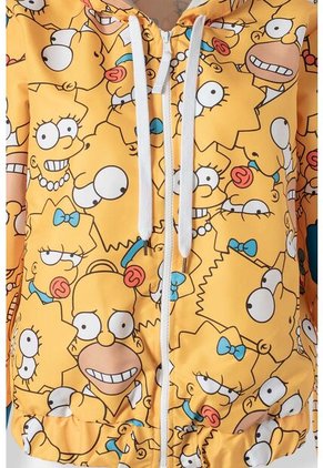 Chaqueta De Los Simpson Con Cierre Y Capucha Amarilla Para Mujer S