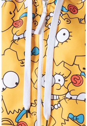 Chaqueta De Los Simpson Con Cierre Y Capucha Amarilla Para Mujer S