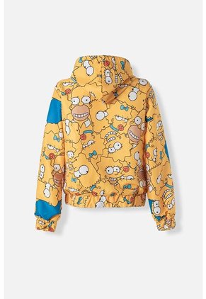 Chaqueta De Los Simpson Con Cierre Y Capucha Amarilla Para Mujer S