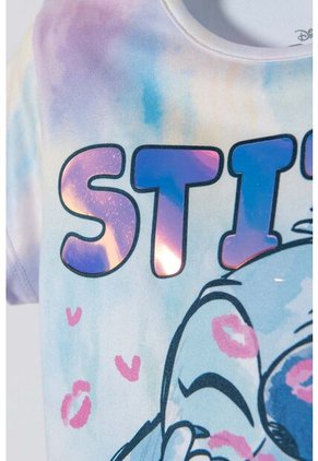 Camiseta De Stitch Multicolor Manga Corta Para Niña 2T A 5T 4T