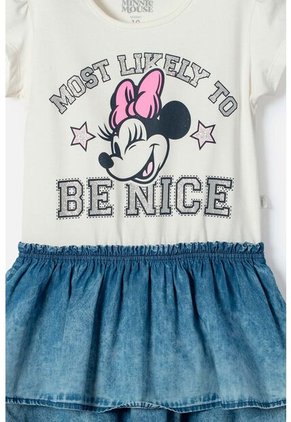 Vestido De Minnie Mouse Marfil De Falda Con Boleros Para Niña 8