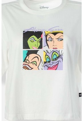 Camiseta Villanas Disney Marfil Boxy Fit Para Mujer S