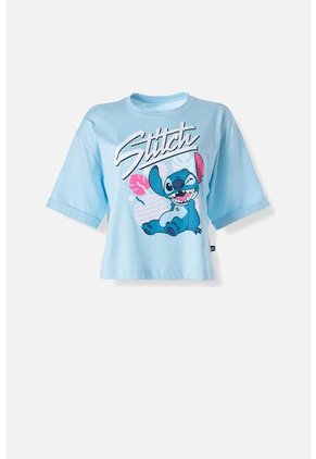Camiseta De Stitch Boxy Fit Para Mujer XS