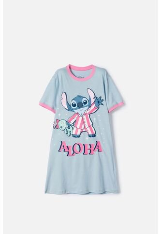Pijama De Stitch Azul Tipo Batola Para Niña 12 Disney