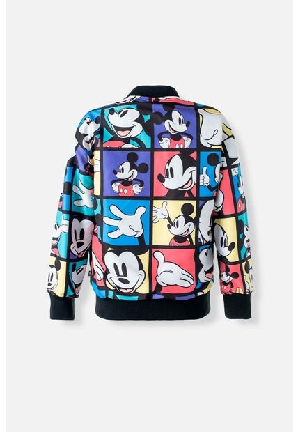 Chaqueta Doble Faz De Mickey Mouse Con Cierre Multicolor Y Negro Para Mujer L