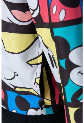 Chaqueta Doble Faz De Mickey Mouse Con Cierre Multicolor Y Negro Para Mujer L