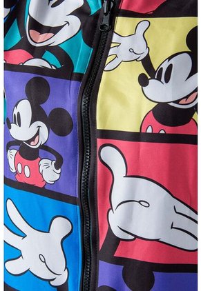 Chaqueta Doble Faz De Mickey Mouse Con Cierre Multicolor Y Negro Para Mujer L