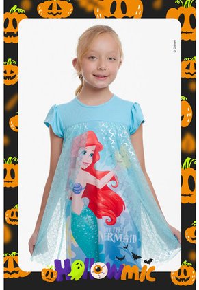 Pijama De La Sirenita Con Tull Azul Para Niña 4