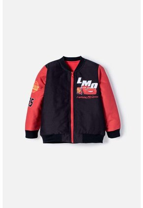 Chaqueta De Cars Con Cierre Negro Y Rojo Para Niño 2T A 6T 5T