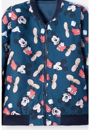 Chaqueta De Mickey Mouse Azul Oscura Con Estampado Allover Para Niño 2T A 5T 3T