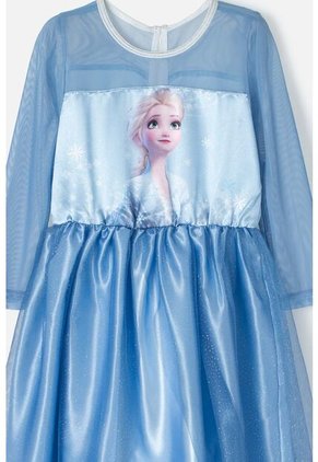 Vestido De Frozen Con Manga Larga Para Niña De 2T A 5T 5T