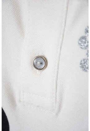 Camiseta Tipo Polo De Minnie Mouse Marfil Para Niña 2T A 5T 3T