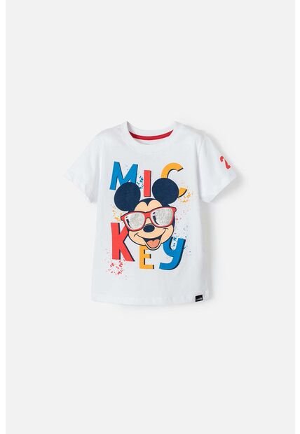 Camiseta De Mickey Mouse Blanca Manga Corta Para Niño 2T A 5T 2T