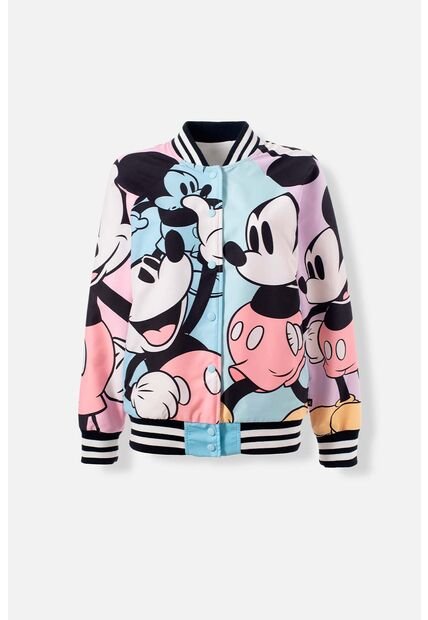 Chaqueta De Mickey Mouse Multicolor Abierta Para Mujer XS
