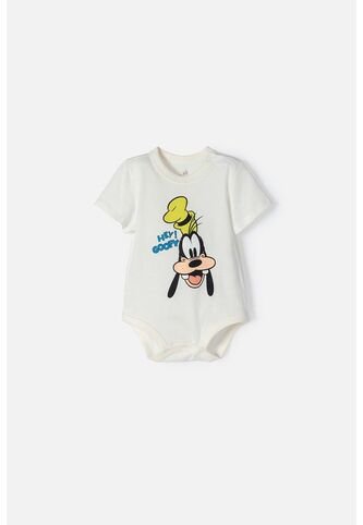 Body De Goofy Marfil Con Ajuste En Entrepierna Para Bebé Niño 18-24 Disney