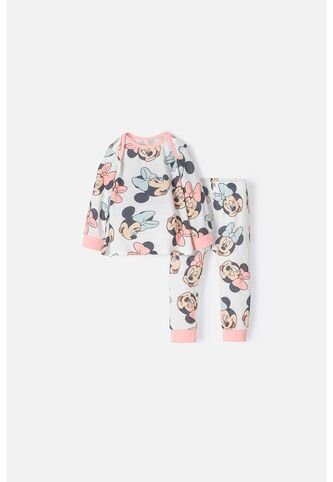 Pijama De Minnie Mouse Multicolor Con Pantalón Largo Para Bebé Niña 3-6 Disney