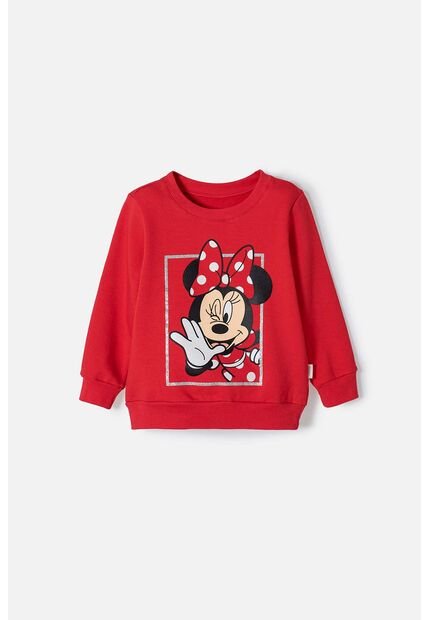 Buzo De Minnie Mouse Cerrado Rojo Para Niña 4T