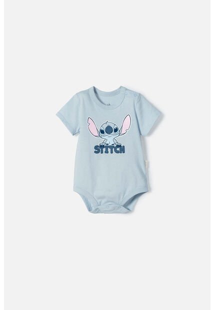 Body De Lilo Y Stitch Azul Con Ajuste En Entrepierna Para Bebé Niña 3-6