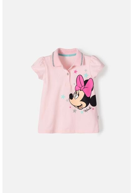 Camiseta De Minnie Mouse Rosada Tipo Polo Para Niña 2T A 5T 4T