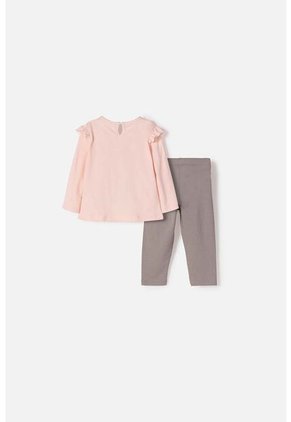 Conjunto De Tambor Pantalón Largo Rosa Para Bebé Niña 6-9