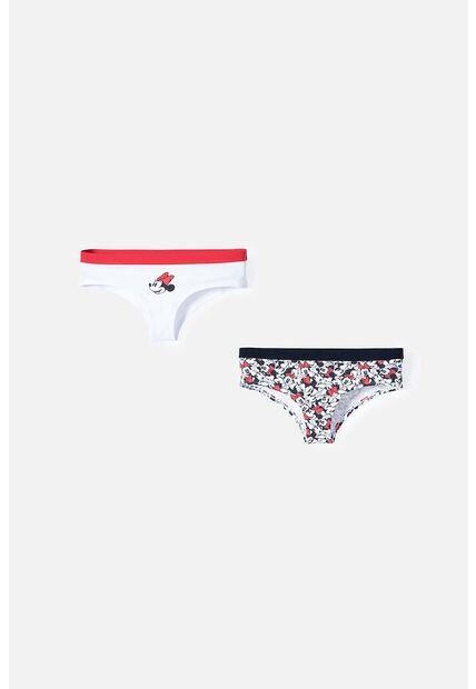Pack X2 Panties De Minnie Mouse Blanca Y Multicolor Para Mujer L