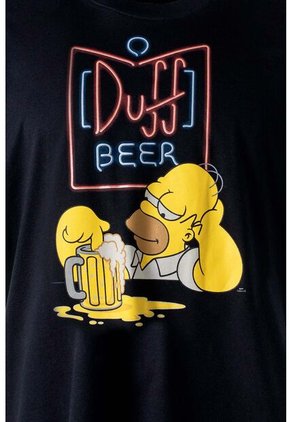Camiseta De Los Simpson Negra Manga Corta Para Hombre M