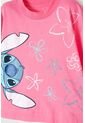 Camiseta De Stitch Rosada Manga Corta Para Niña 10 de Disney