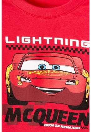 Camiseta De Cars Cuello Redondo Roja Para Niño De 2T A 5T 2T