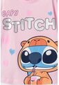 Camiseta De Stitch Y Capybara Manga Corta Rosada Para Niña 10 de Disney