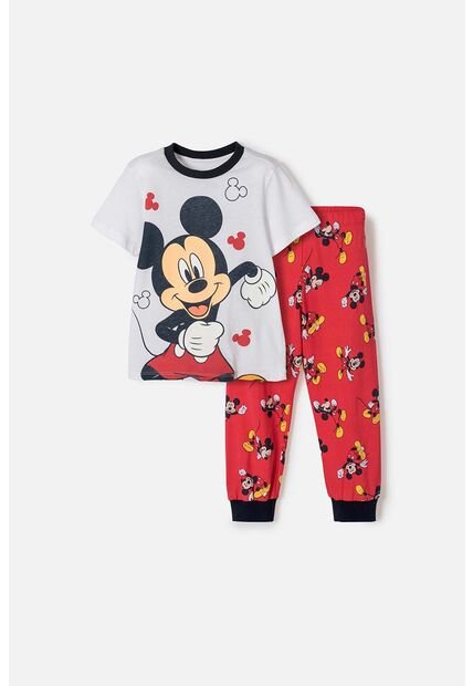 Pijama De Mickey Mouse Pantalón Largo Multicolor Para Niño 2T A 6T 3T