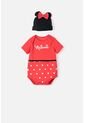 Body De Minnie Mouse Manga Corta Negro Y Rojo Para Bebé Niña 9-12 de Disney