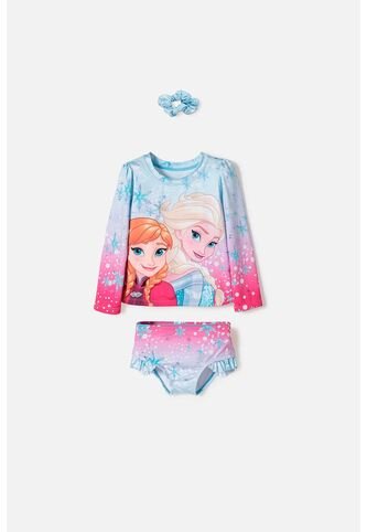 Conjunto De Baño De Frozen Manga Larga Multicolor Para Niña 2T A 6T 3T Disney
