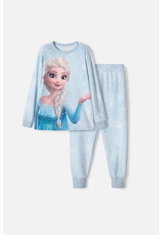 Pijama De Frozen Pantalón Largo Azul Cielo Para Niña 8 Disney