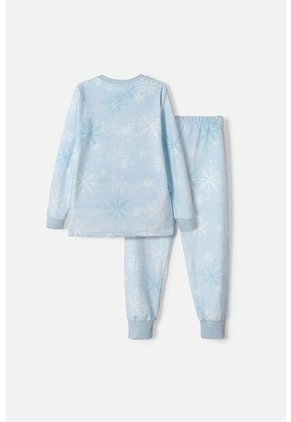 Pijama De Frozen Pantalón Largo Azul Cielo Para Niña 8