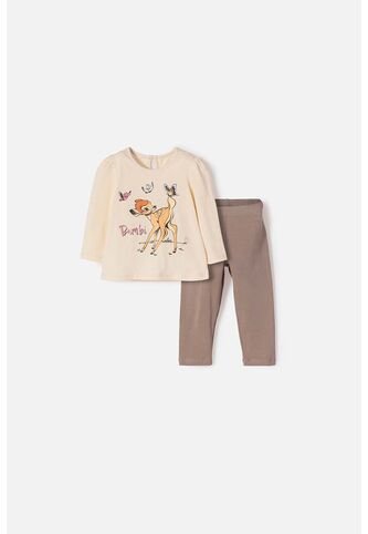 Conjunto De Bambi Pantalón Largo Almendra Para Bebé Niña 3-6 Disney