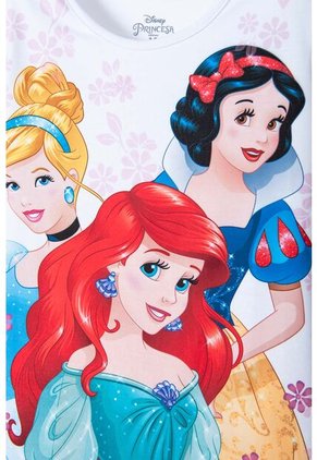 Camiseta De Princesas Manga Corta Blanca Para Niña 4