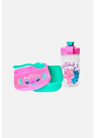 Set De Porta Y Botella De Stitch Multicolor Para Niña U Disney