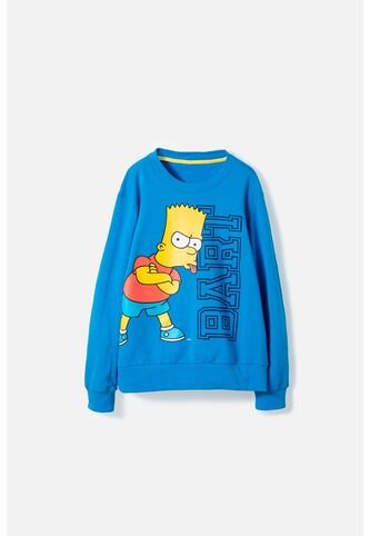 Buzo De Bart Simpson Cerrado Azul Para Niño 10 Disney