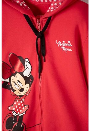 Buzo De Minnie Mouse Con Capucha Rojo Para Niña 10