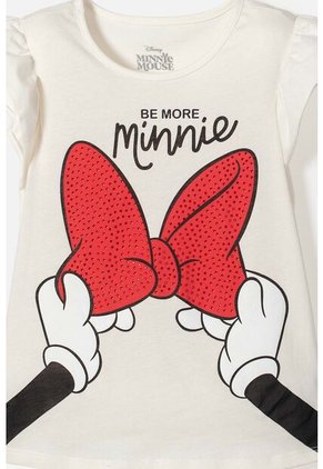 Camiseta De Minnie Mouse Manga Corta Multicolor Para Niña 12